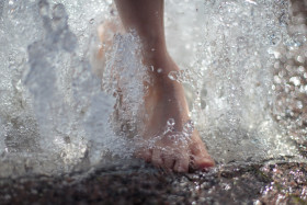 Stock Image: Cool off your feet in summer