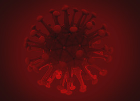 Stock Image: corona virus red