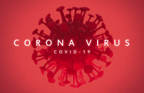 Stock Image: corona virus with text covid-19