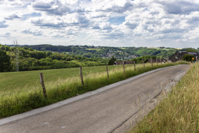 Stock Image: Country road in Germany that leads to Langenberg
