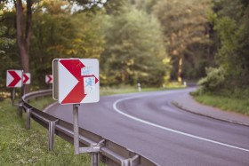 Stock Image: country road s-curve