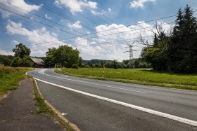 Stock Image: country road through beautiful landscape