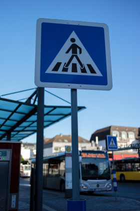 Stock Image: Crosswalk street sign