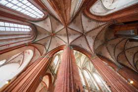 Stock Image: Curves of the Marienkirche in Lübeck