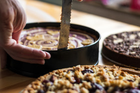 Stock Image: cut homemade cake