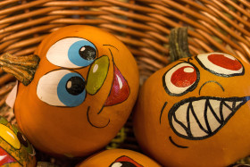 Stock Image: cute halloween pumpkins