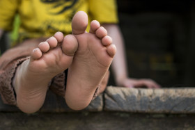 Stock Image: cute little childrens feet