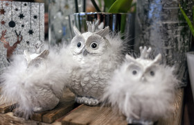 Stock Image: cute snow owl christmas decoration