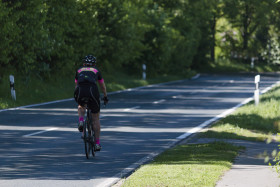 Stock Image: cyclist on road