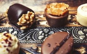 Stock Image: dark chocolate praline