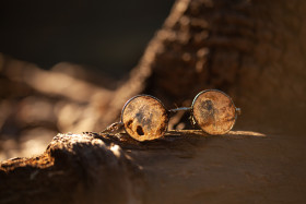 Stock Image: dirty sunglasses in sun