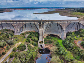 Stock Image: Portugal Barragem de odivelas from above