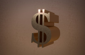 Stock Image: dollar sign golden