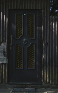 Stock Image: door at corrugated iron hut