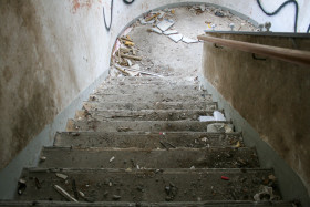 Stock Image: Down the stairs