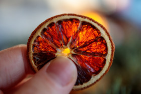 Stock Image: Dried blood orange slice