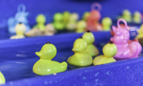 Stock Image: duck fishing game on a funfair