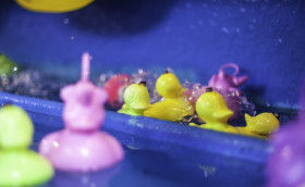 Stock Image: duck fishing game on a funfair