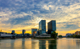 Stock Image: Dusseldorf Cityscape on the Rhine