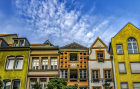 Stock Image: dusseldorf old town houses