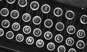 Stock Image: dusty keys of an old typewriter