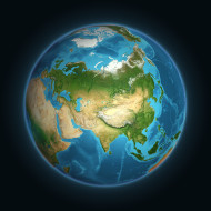 Stock Image: earth view on asia and europe - Eurasia