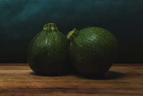 Stock Image: Eight ball Squash or Zucchini or Round Courgette
