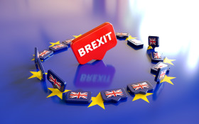 Stock Image: Europe and United Kingdom political and economic relationship, 3d rendering background, Brexit concepts