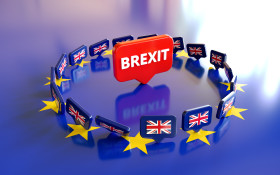 Stock Image: Europe and United Kingdom political and economic relationship, 3d rendering background, Brexit concepts