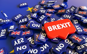 Stock Image: Europe and United Kingdom political and economic relationship, 3d rendering background, Brexit concepts