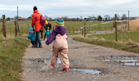 Stock Image: Family on a walk in autumn