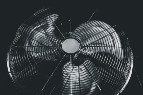 Stock Image: fan back and white