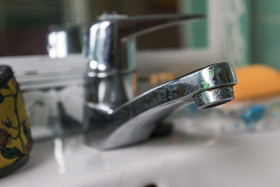 Stock Image: Faucet in the bathroom