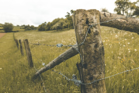 Stock Image: fence at a field