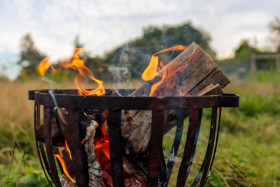 Stock Image: Fire pit outdoors