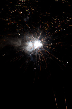 Stock Image: fireworks black background