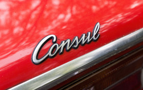 Stock Image: ford consul logo red