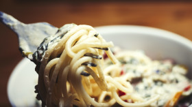 Stock Image: fork with spaghetti