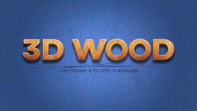 Stock Image: Free 3D Wood Text Effect for Photoshop (PSD)