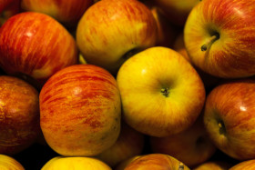 Stock Image: fresh apples yellow red
