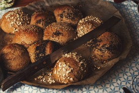 Stock Image: fresh baked homemade rolls