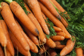 Stock Image: fresh carrots from the market