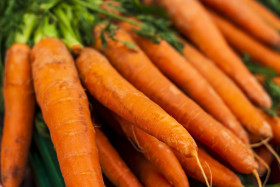 Stock Image: fresh carrots from the market