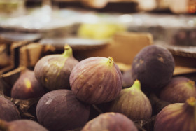Stock Image: fresh figs on a market - fig fruits