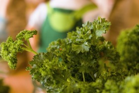 Stock Image: fresh parsley in glass