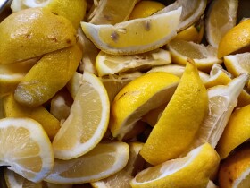 Stock Image: Freshly Sliced Lemons on a Plate
