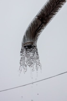 Stock Image: Frozen water pipe