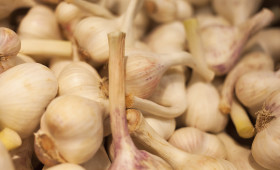 Stock Image: garlic cloves background