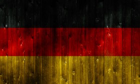 Stock Image: german flag on wood