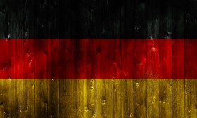Stock Image: german flag on wood